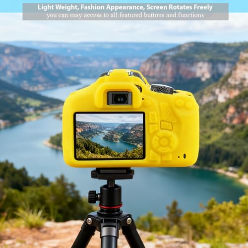 Image of Case for Canon EOS Rebel T7 Rebel T6 Camera, Soft Silicone Rubber Protective Camera Case Cover Accessories, Lightweight, Anti-Scratch with Button Marking for EOS Rebel T7 T6 (Yellow)