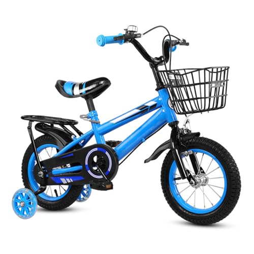 SIXRUN 14 Pulgadas Bicicleta Infantil Niños Niñas Marco de Acero Al Carbono con Neumáticos Antideslizantes Manillar Ajustable Asiento Frenos de Seguridad para Niños 3-8 Años