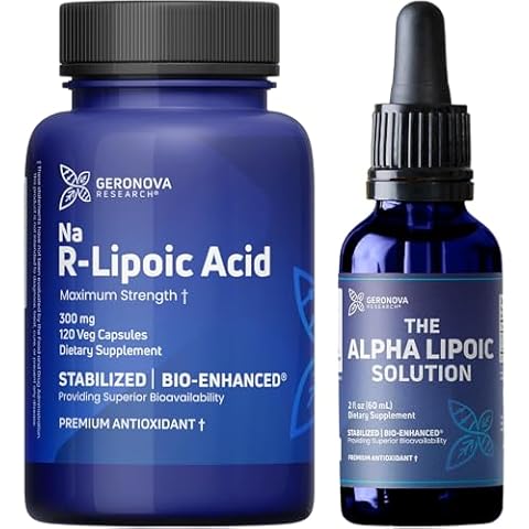 Geronova Research R-Lipoic Acid 300mg 120 Caps and The Alpha Lipoic Solution Bundle Cover