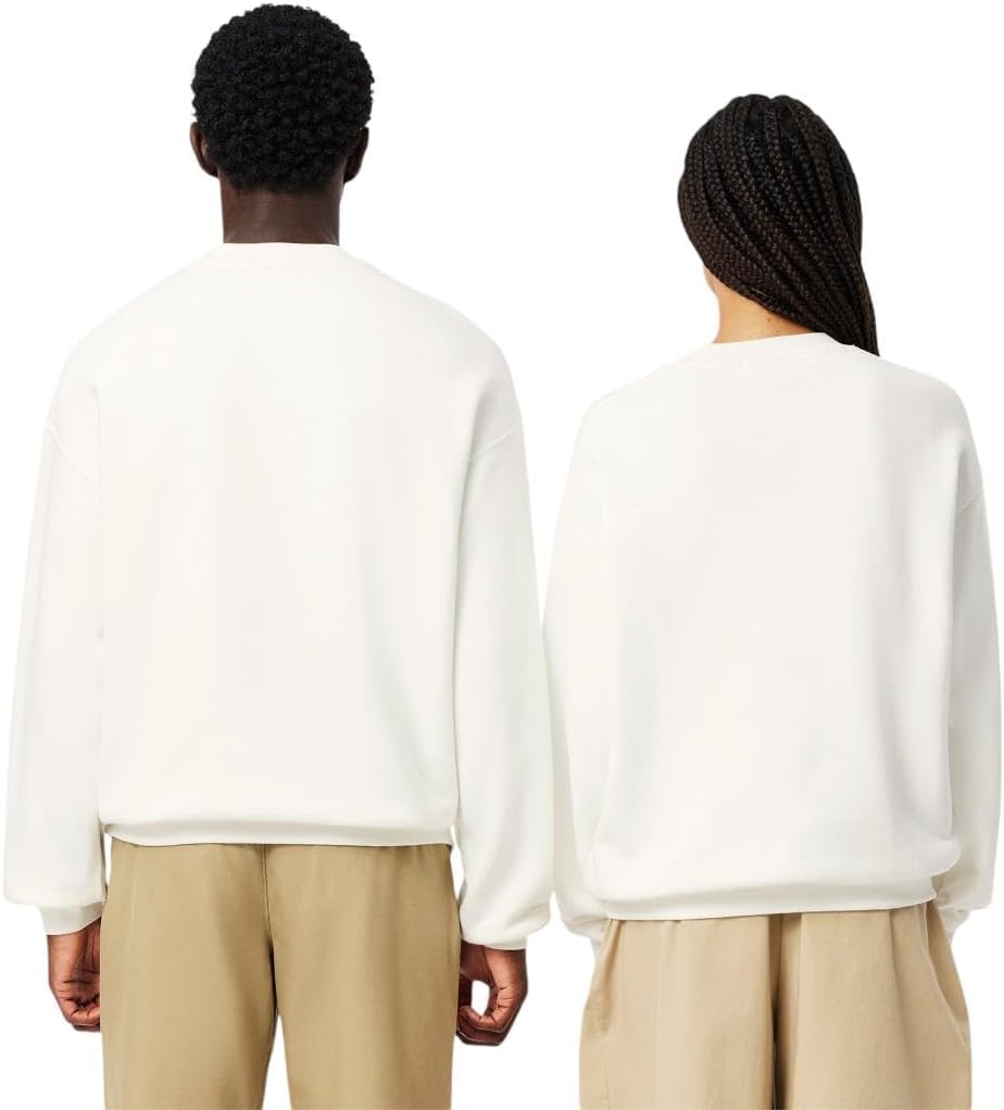 Lacoste mens Loose Fit Badge Accent Fleece Sweatshirt - Image 2