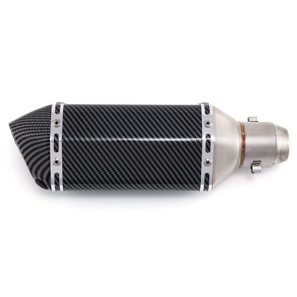 36mm 51mm Moto Silenziatore di Scarico Tubo Universale di Scarico Slip sul Silenziatore Compatibile con ATV Dirt Bike Street Bike Scooter (Carbonio)