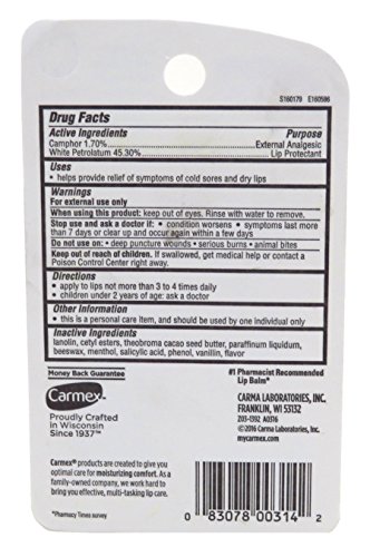 Carmex Lip Balm Tube Classic Medicated 0.35 Ounce 3 Count (10.3ml) - Thumbnail 3
