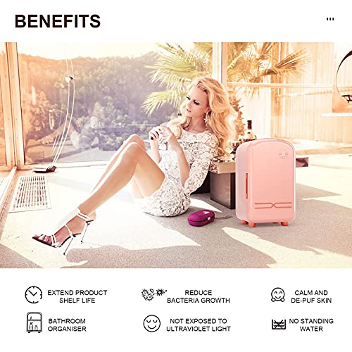 TELAM Mini-koelkast, 12 liter, draagbare mini-koeler, huidverzorgingskoelkast, voor het bewaren van make-up, draagbare… - Image 8