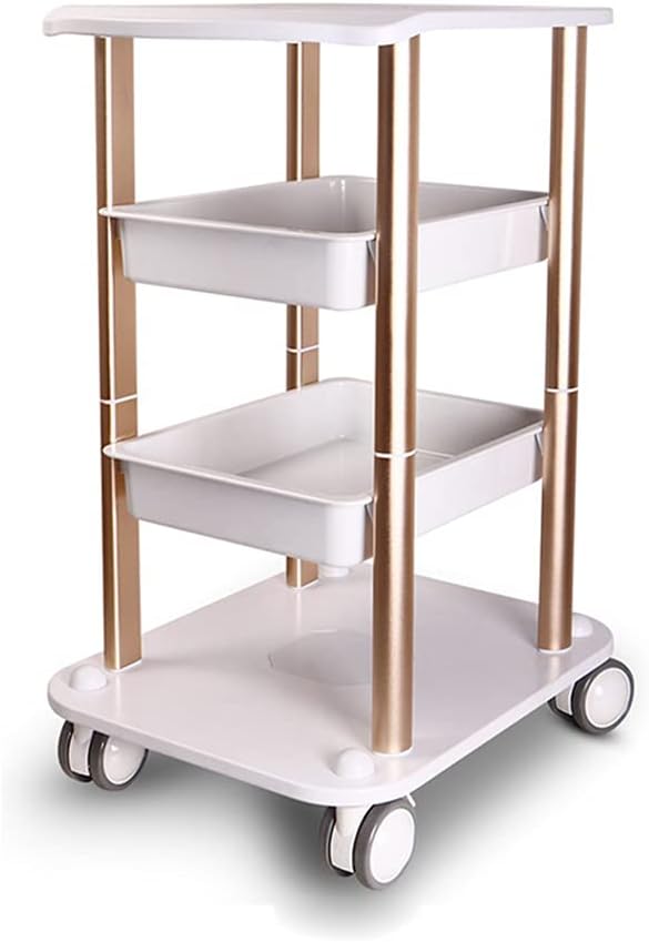 4-Tier Spa Trolley Esthetician Medical Trolley Cart...