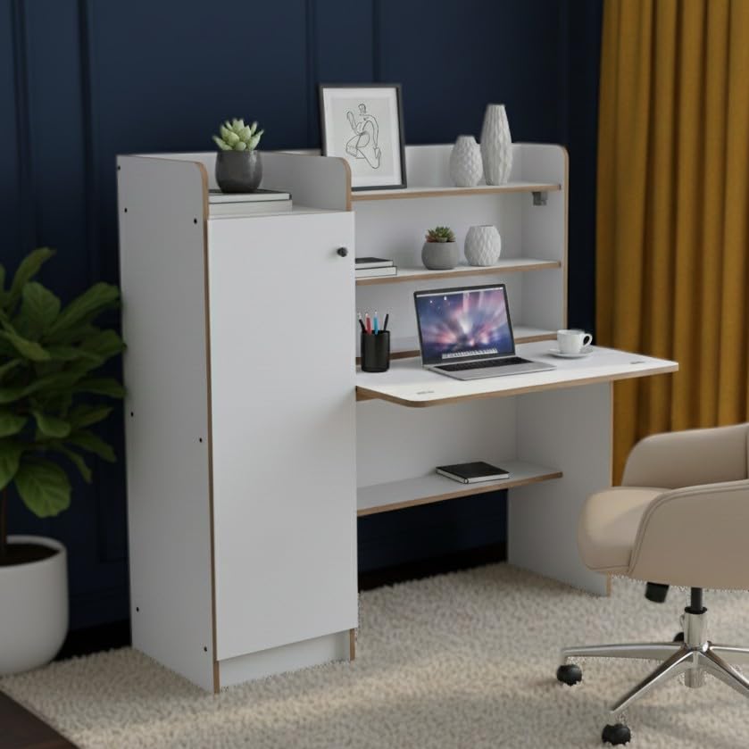 NEUDOT Vision Engineered Wood Study Table with Single Door Storage