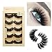 Produktbild WXYC False Eyelashes 3D Imitation Mink Hair Natural Black Long Pure Handmade with Invisible Band Reusable - Choice of 5 Styles - Pack of 5 Pairs,Mega/Nice