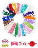 PET SHOW 100 Pack Dog Bow Tie Straps DIY Extension Strap with Adjustable Buckles 20 Colors for All Types of Small Dog Bow Ties Newborn Puppy ID Collar Charms Flowers Cat Pets Neckties Accessories