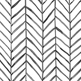 17.7'' x 118'' Boho Wallpaper Peel and Stick Removable Vinyl Self Adhesive Matte PVC Paper Black and...