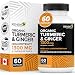 Ginger Turmeric Curcumin Supplement Capsules: Organic All Natural Antioxidant Supplements with Bioperine & Black Pepper