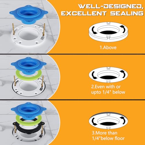 image for RAINGOWN Toilet Flange Repair Kit, Universal Toilet Seal Parts For Wax
