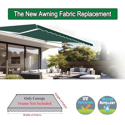 Toile de rechange pour auvent rétractable en polyester imperméable pour terrasse 4m - 6