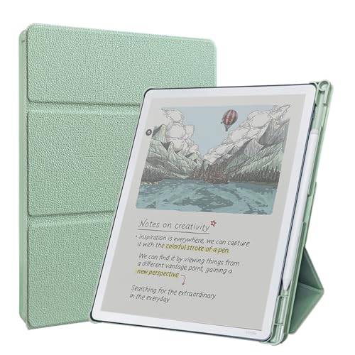 DMLuna Tri-Fold Stand Case for 11 Kindle Scribe 2025 Release Premium PU Leather Water-Safe Cover with Auto Sleep Wake Built-in Pen Holder Magnetic Closure Agave Green