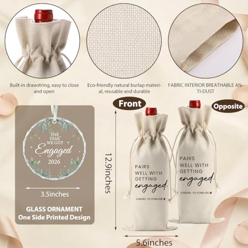 Image of FBCCZEY First Betrothed Engaged Engagement Gifts for Couples Her | Engagement Party Decorations for Engaged Couple Wine Bag Our First Betrothed Acrylic Ornament 2026