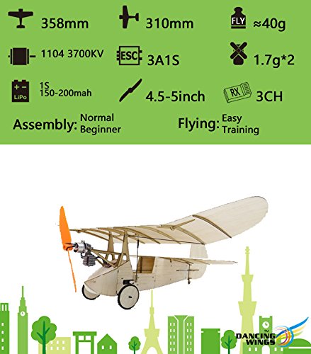 Dancing Wings Hobby K0701 Rc Plane Radio Remote Controlled Electronic Aircraft Ultra-Micro Balsawood Airplane Model Wingspan 358Mm Newton Kit #TOP2