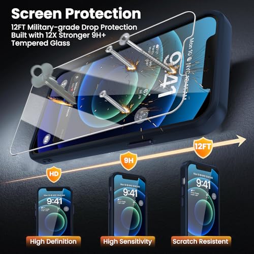 Coque iPhone 12 et 12 Pro compatible MagSafe bleue mate fine - 5