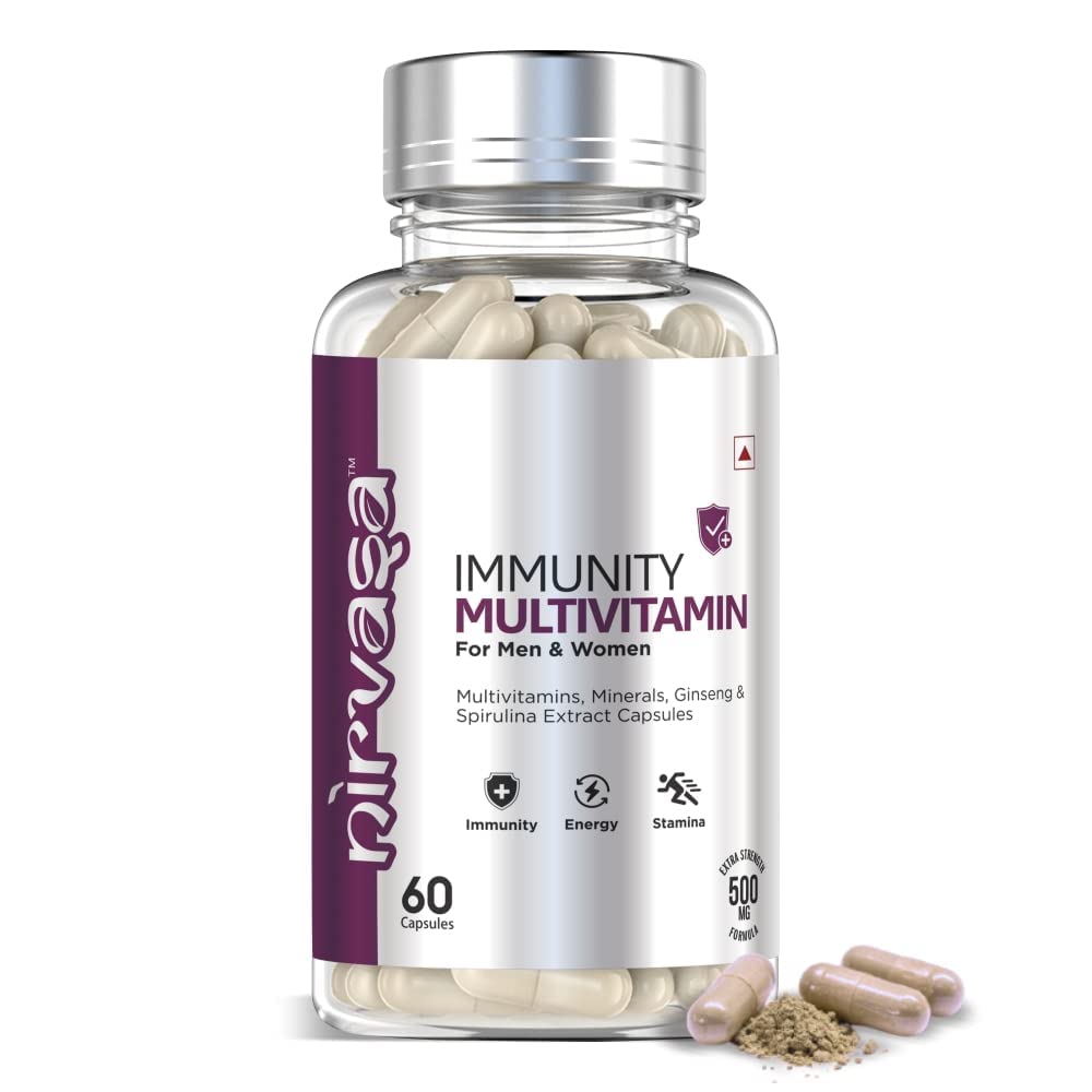 Verem Immunity Multivitamin Capsules with Vitamin-C,D3,E,B6,B12, Probiotics & Minerals | Supports Immunity, Stamina, Energy & Recovery | 60 Capsules | Pack of 1
