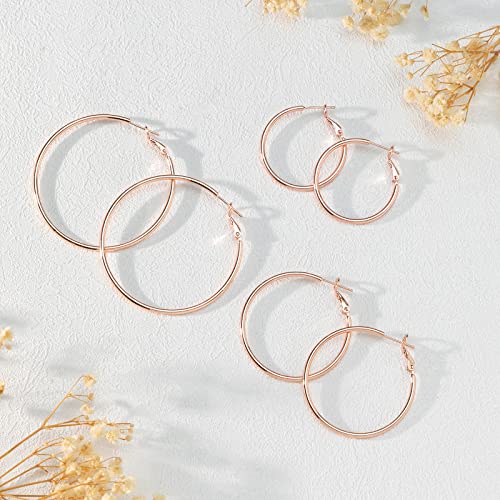 Image of DAILY VIBES Simple Big Thin Hoop Earrings for Women Trendy, 3 Pairs