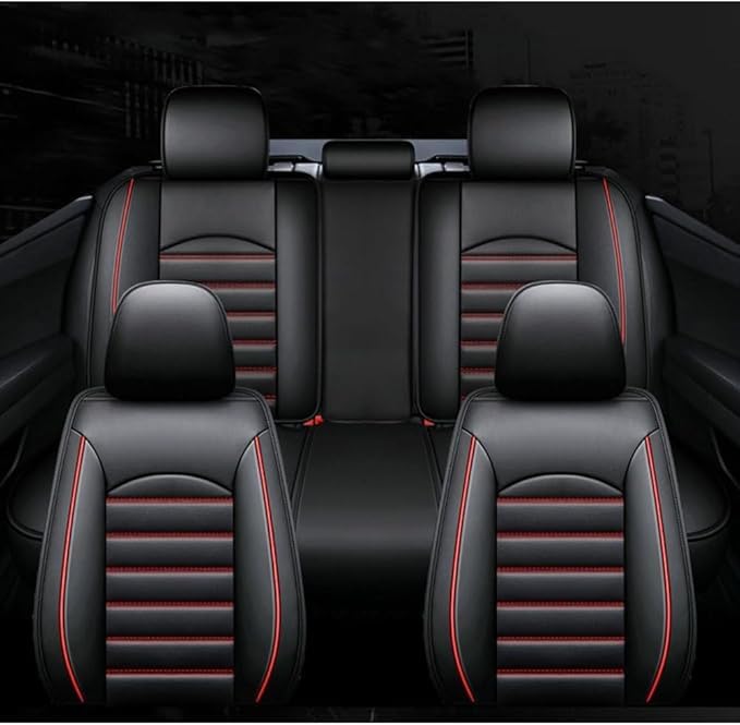 Fundas Asientos Coche para Audi Q3 S-Line/Q3 Quattro/Q3 Sportback/Q5/Q5, Impermeable Cómodo Juegos Cubreasientos Interior Accesorios,Black-White