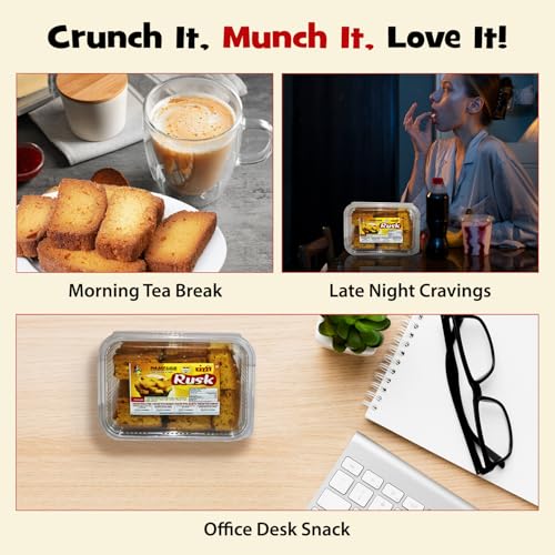 Image of Panchhi Rusk Biscuits 345 Gram Crispy and Buttery Toast Made with Refined Wheat Flour Amul Butter Milk Solids Cardamom and Custard Powder Perfect Tea Time Snack with Light Sweet Flavor