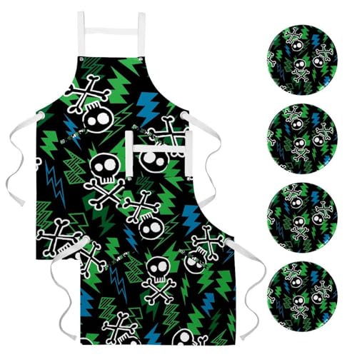 Tabliers de cuisine avec 4 broches incluses pour ajuster votre tenue de travail avec style
