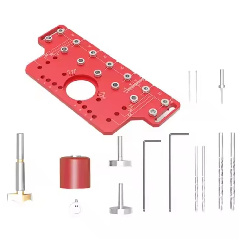 Jnchdghwa As Shown Diy For Woodworking Cabinet Hinge Jig Set Aluminum Alloy Professional Drilling Guide