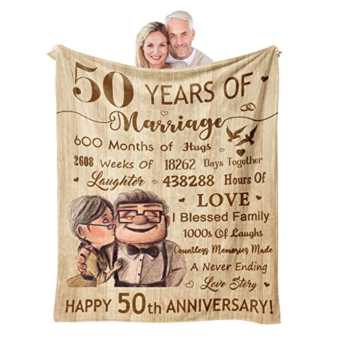 Neuturs 50th Anniversary Wedding Gifts, 50th Anniversary Decorations, Best 50 Anniversary Blanket...