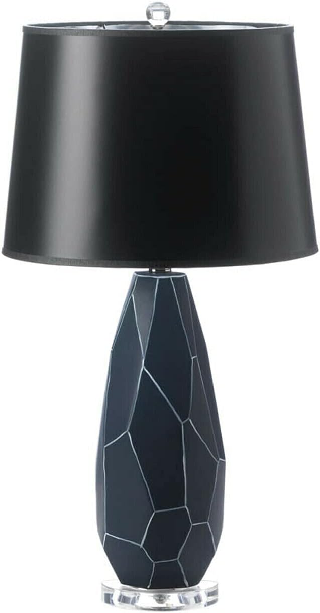 Home Modern Decorative 14.00" L x 14.00" W x 27.00" H Igrit Blue Gem Table Lamp