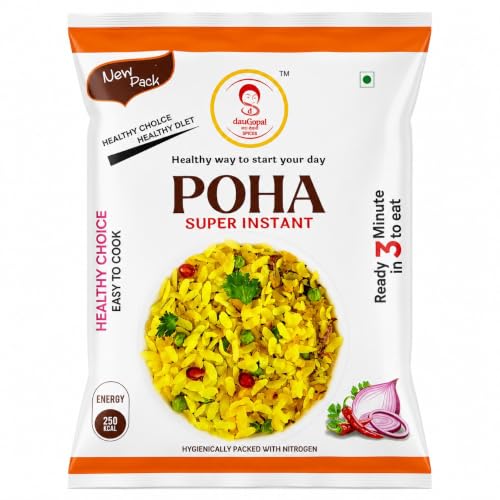 Dau Gopal Thin Poha 1 Kg Pack of 1, Flattened Rice Flakes| Chiwda