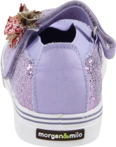 Morgan & Milo Kid's Sparkle Floral Mary Jane Sneaker (Toddler/Little Kid), Violet, 13.5 M US Little Kid3