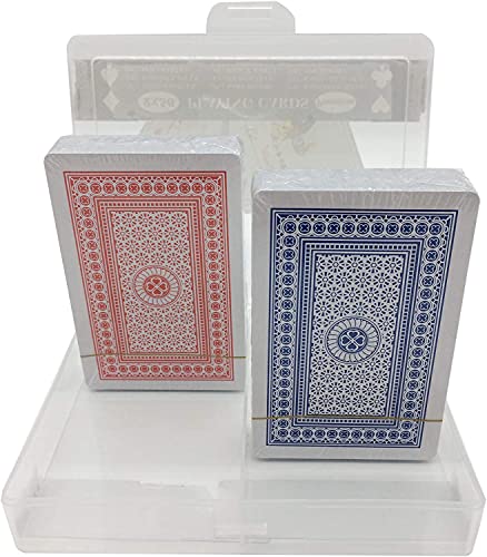 Lot de 2 paquet de cartes Rouge et Bleu - Jeux de Cartes - Playing Cards - Idéal pour Pocker et jeux de société