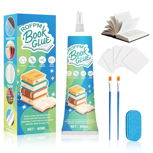 Pegamento para encuadernación, fuerte y resistente al agua, adhesivo flexible para libros, secado transparente, pegamento para manualidades, juego de pegamento de papel con pincel para manualidades de