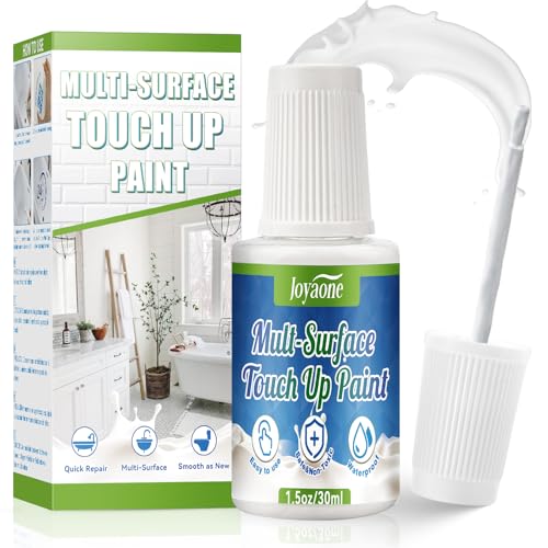 Touch Up Paint, 30ml Semi-Gloss White Wall Paint, Multi Surface Touch Up Paint Pen Repair Scratches and Chips, Cabinet Touch Up for Kitchen, Tiles, Sinks, Toilets, Bathtubs, Furniture