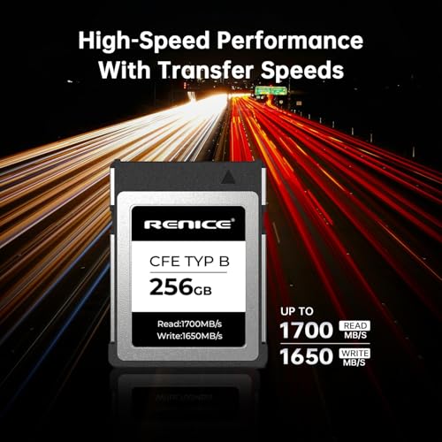 Image of RENICE 256GB Professional CFexpress Type B Memory Card,Up to 1700MB /s Read,RAW 8K HD Video Recording,for Photographers,Videographers