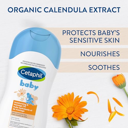 Cetaphil Baby Moisturizing and Massage Oil with Organic Calendula - 99% Natural - Paraben, Colourant and Mineral Oil Free, 200ml - Image 7