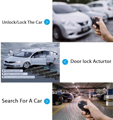 Image of Universal 4W Remote Central Locking & Security System Kit with Actuator & Led Indicator for Car,SUV,MPV,Jeep,etc
