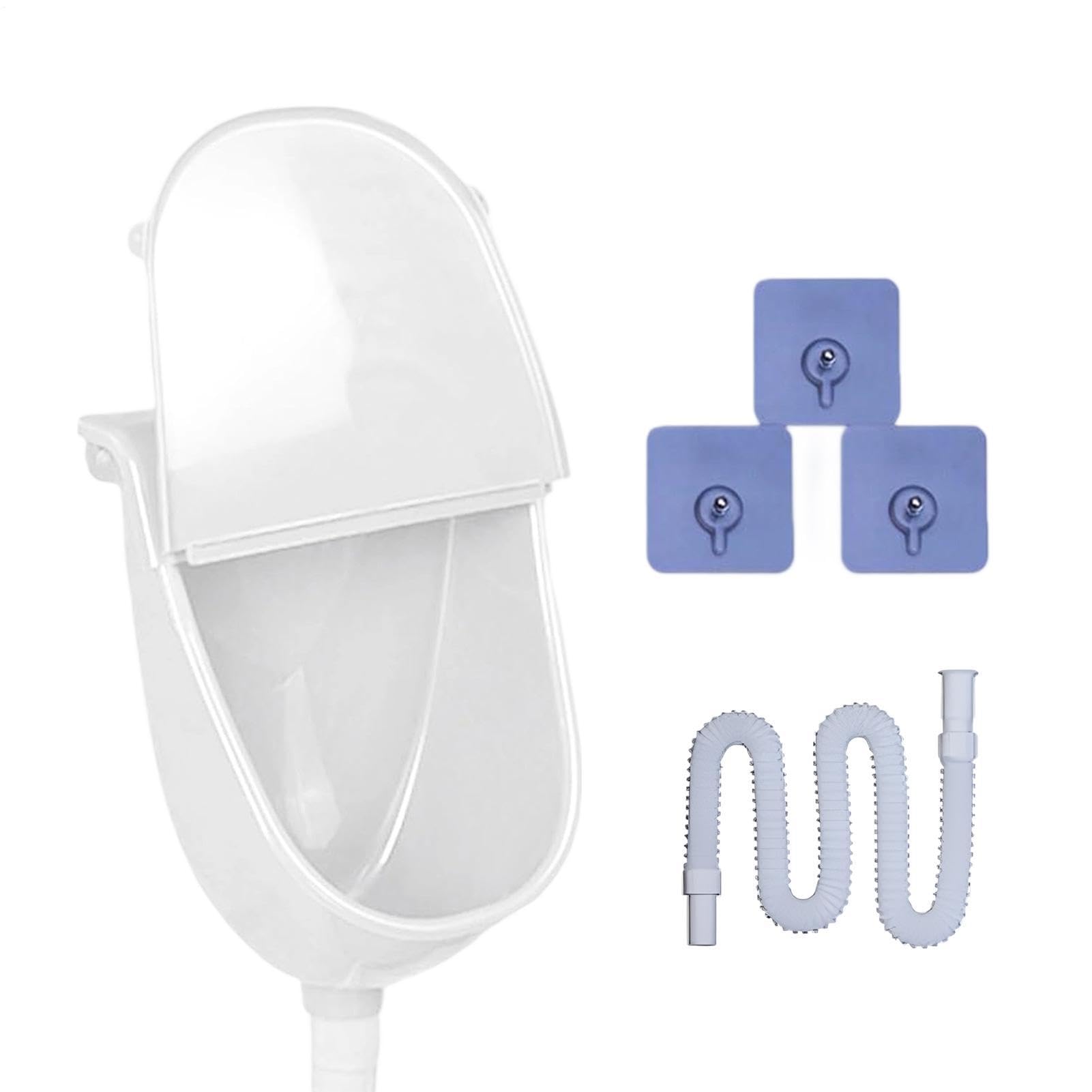 Urinario De Pared Con Tapa | Fácil De Instalar Anti Atasco Adhesiva Inodoro | Urinario Portátil Para Exteriores Y Baño,Para Garaje Camping Dormitorio Jardín Patio Trasero Adolescentes