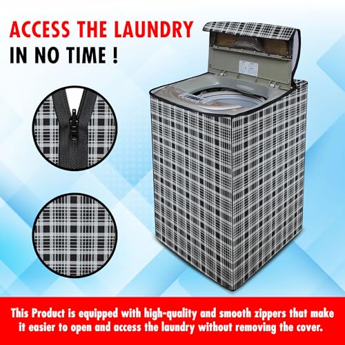 Image of Lithara Top Load Fully Automatic Washing Machine Cover for LG, Samsung, IFB, Whirlpool, Suitable for 8 kg,9 kg & 10 kg - Waterproof, Dustproof Cover (Print-9)