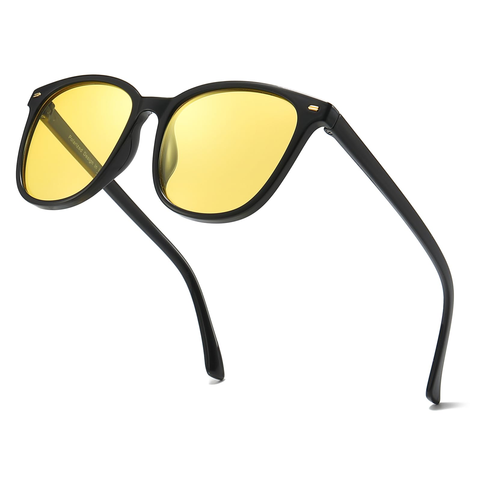 Myiaur Polarized Night Vision Glasses for Women, Anti-Glare Yellow Lens