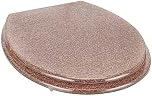 Deenz Polyresin Toilet Seat Glitter Stunning Glittering Detailing Durable Design Perfect Bathroom Addition (Pink)