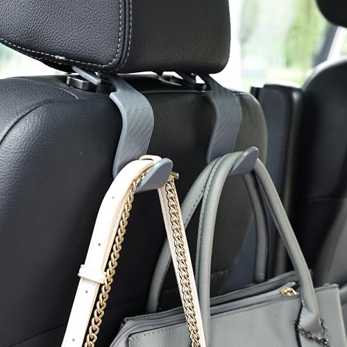 image for Amooca Car Seat Headrest Hook 4 Pack Hanger Universal Vehicle Car Stor