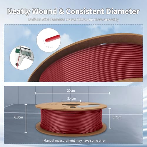 Image of 3D Printer Filament Basic PLA Filament Bundle Cardboard Spool 1kg*2,Dimensional Accuracy + /- 0.03 mm Fit Most 3D FDM Printer-Fire Engine Red