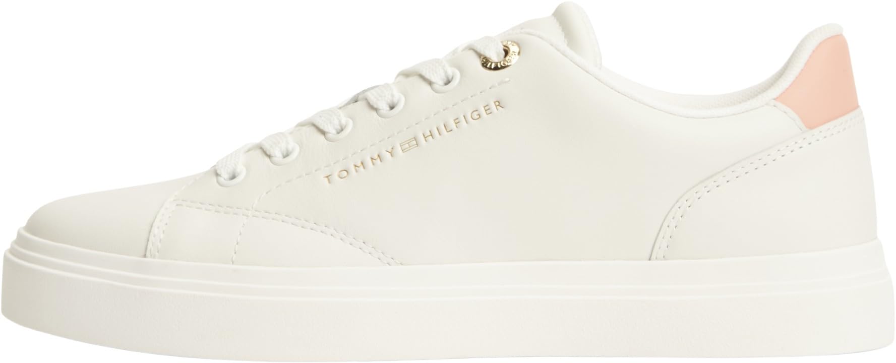 Tommy Hilfiger Women Th Feminine Cupsole Leather FW0FW09105 Low Top, Pink, 4