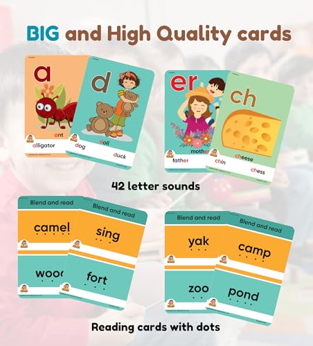 Image of Edsmart Flash Cards - Combo of 2 Sets Phonics and Reading Cards and More (Edsmart Flash Cards - Combo of 2 Sets (Phonics and Reading Cards & Letters, Numbers and 100+ Words))