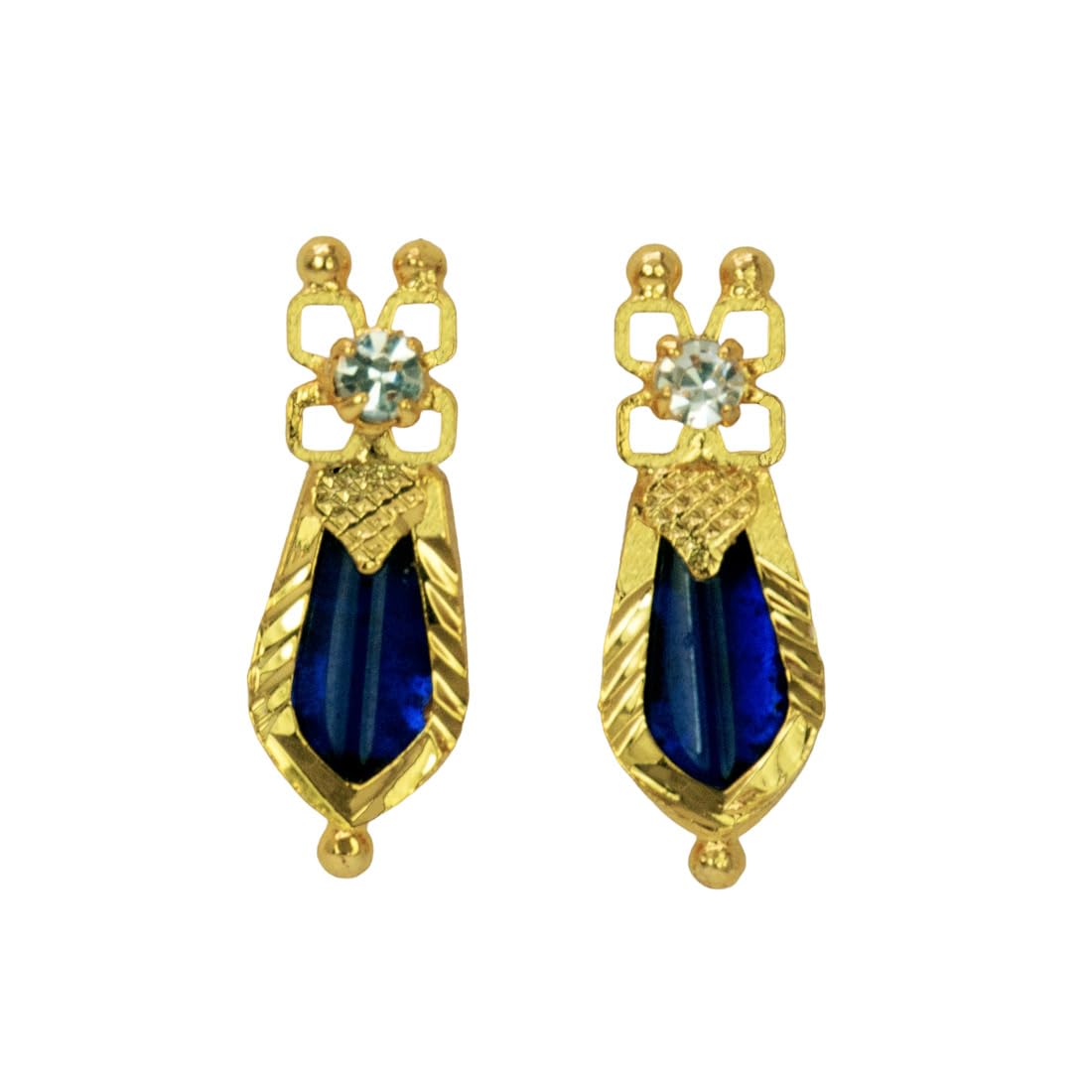 Kollam Supreme Goldplated Brass Nagapadam Ear studs For Girls and Women (Blue) (B0CVXK4HJP) Amazon Price History, Amazon Price Tracker