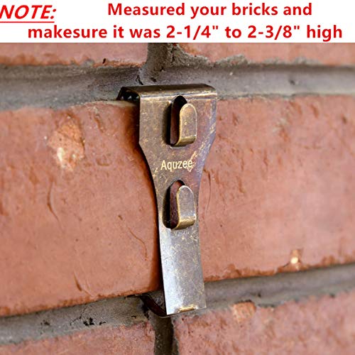 Brick Hooks, Spring Steel Clips Brick Wall Picture Wreath Lights Hanger Fastener Fits Brick 2 1/4 to 2 3/8 in Height 12 Pack - Thumbnail 2