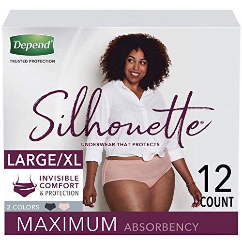Image of Depend Silhouette Incontinence Underwear for Women with Maximum Absorbency, Large /X-Large, 12 ct