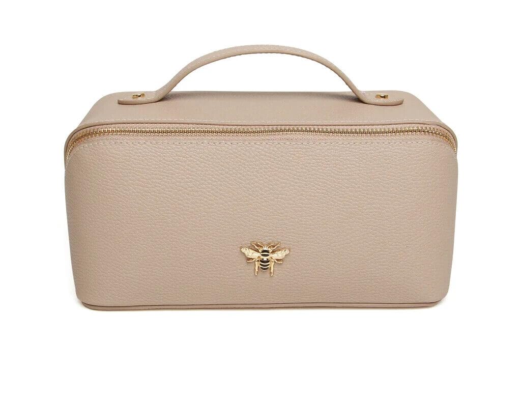 Luksusowe etui na kosmetyki marki Alice Wheeler London Train Case kosmetyczka kosmetyczka dla kobiet 3! Różne rozmiary, KAMIEŃ, M, Kosmetyczka