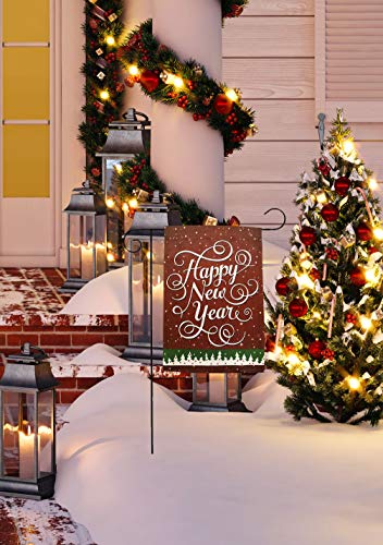 GiftWrap-Etc-Happy-New-Year-Garden-Flag-12-x-18-Red-Green-White-Double-Sided-Christmas-Garden-Accessories-Winter-Decor-NYE-Party-Classroom-Daycare-Christmas-Tree-Lot-Fundraiser GiftWrap Etc Happy New Year Garden Flag 12 x 18 Red Green White Double Sided Christmas Garden Accessories Winter Decor NYE Party Classroom Daycare Christmas Tree Lot Fundraiser