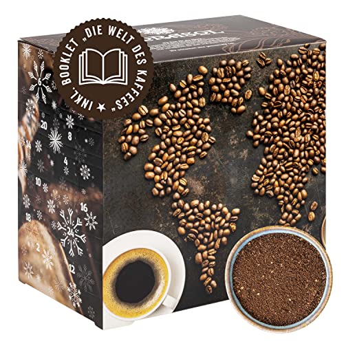 Corasol Premium Kaffee-Weltreise Adventskalender mit 24 Gourmet Röstkaffees aus 24 Ländern, inkl. Booklet, gemahlen für Filterkaffee (240 g) Cover