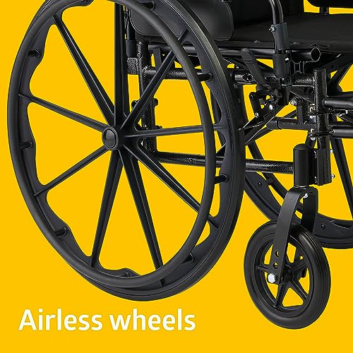 Image of Medline 18 inch Foldable K4 Wheelchair with Swing-Back Desk-Length Arms & Swing-Away Footrests, 300 lbs. Capacity, Transport Chair for Adults & Seniors
